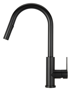Black kitchen tap Mizzo Trigo with spray - brush function