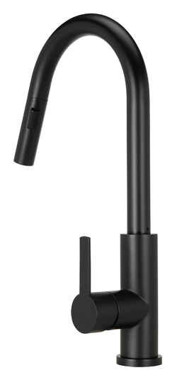 Black kitchen tap Mizzo Trigo with spray - brush function