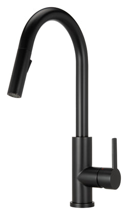 Black kitchen tap Mizzo Trigo with spray - brush function