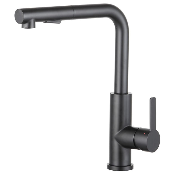 Stainless steel kitchen tap Mizzo Mauro Black with spray - brush function