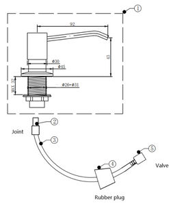 Mizzo Mato distributeur de savon/désinfectant en inox - sans flacon/avec tube flexible