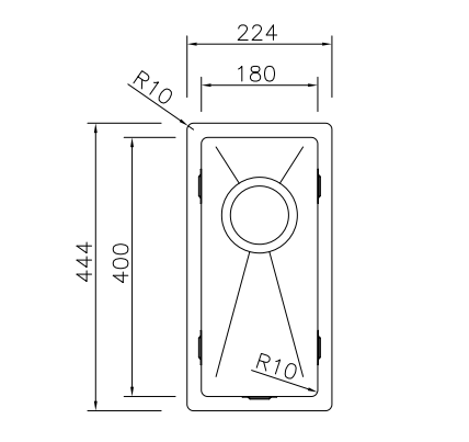 Mizzo Linea 18-40 évier affleurant/sous-plan