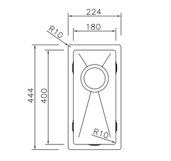 Mizzo Linea 18-40 évier affleurant/sous-plan