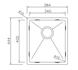 Mizzo Linea 34-40 évier affleurant/sous plan