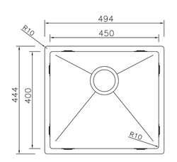 Mizzo Linea 45-40 évier affleurant/sous plan