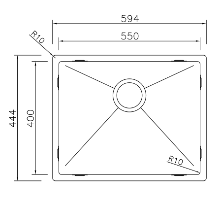 Mizzo Linea 55-40 évier affleurant/sous-plan