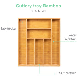 Bambox B4147 wooden cutlery bin 41 cm storage bin - Bamboo cutlery