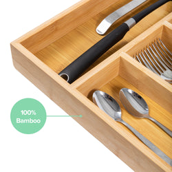 Bambox B4147 wooden cutlery bin 41 cm storage bin - Bamboo cutlery