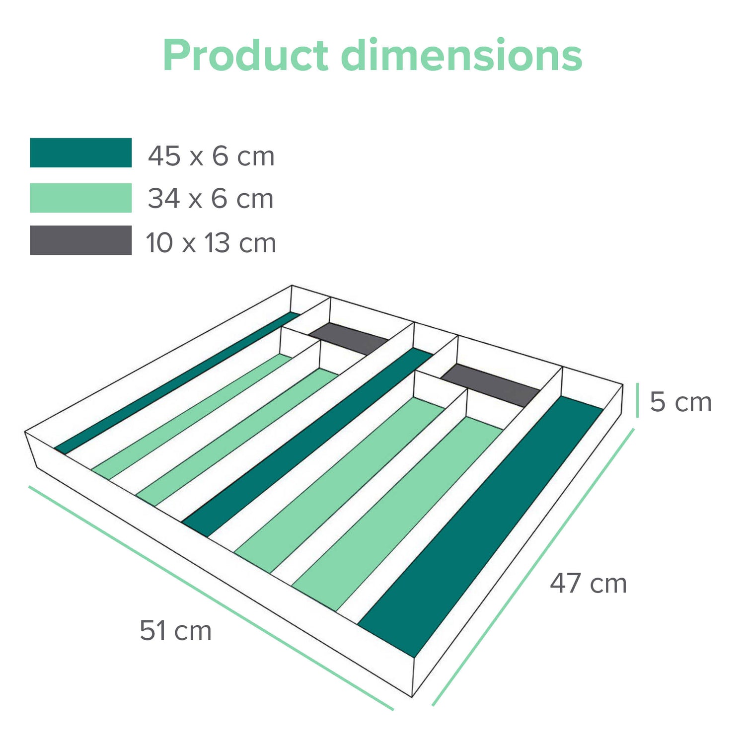 Bambox B5147 Bac de spécification en bois 51x47 cm - Bac de stockage - Couverts de bambou