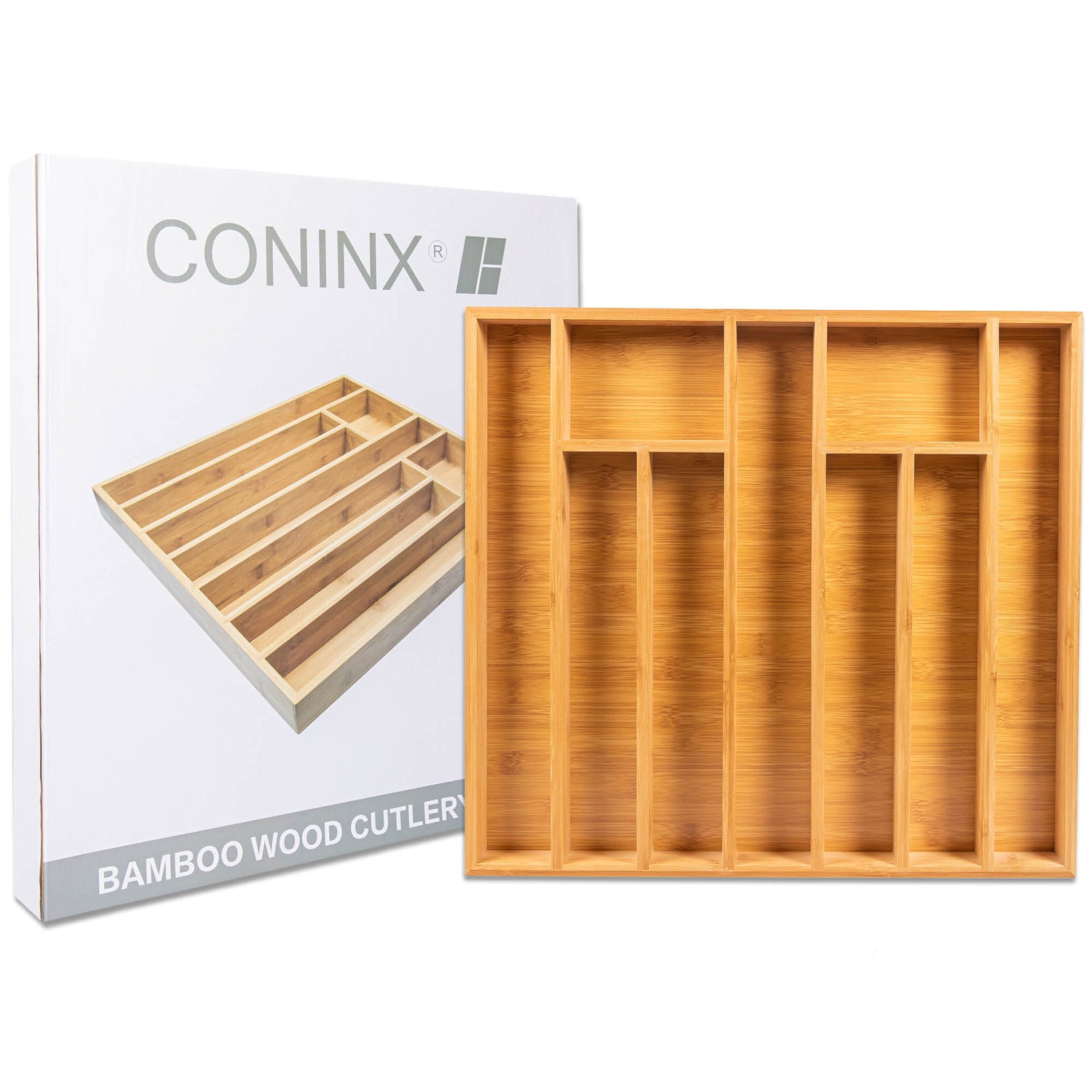 Bambox B5147 Bac de spécification en bois 51x47 cm - Bac de stockage - Couverts de bambou