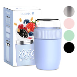 Conteneur de nourriture thermos coninx - réchauffer des aliments pour la maison à la maison et sur le go - Thermos Food Box Fuite - Toge Thermos 840ml Bleu