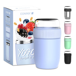 Conteneur de nourriture thermos coninx - réchauffer des aliments pour la maison à la maison et sur le go - Thermos Food Box Fuite - Toge Thermos 840ml Bleu