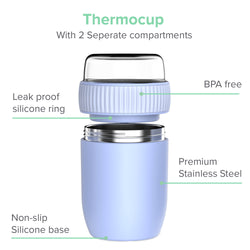 Conteneur de nourriture thermos coninx - réchauffer des aliments pour la maison à la maison et sur le go - Thermos Food Box Fuite - Toge Thermos 840ml Bleu