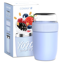 Conteneur de nourriture thermos coninx - réchauffer des aliments pour la maison à la maison et sur le go - Thermos Food Box Fuite - Toge Thermos 840ml Bleu