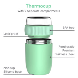 Conteneur de nourriture thermos coninx - réchauffer des aliments pour la maison et à la maison - Thermos Food Box Fuite - THMOS TUMOS 840ML Vert