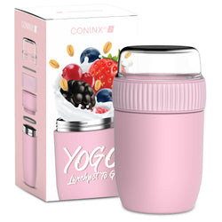 Conteneur de nourriture thermos coninx - réchauffer le récipient alimentaire pour la maison et à la maison - Thermos Food Box Fuites - Tasse thermos 840ml rose