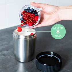 Conteneur de nourriture thermos coninx - réchauffeur de conteneurs aliments à la maison et sur le go - Thermos Food Box Fuite - Tasse thermos 840ml noir