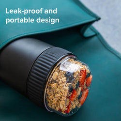 Conteneur de nourriture thermos coninx - réchauffeur de conteneurs aliments à la maison et sur le go - Thermos Food Box Fuite - Tasse thermos 840ml noir