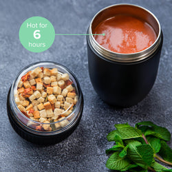 Conteneur de nourriture thermos coninx - réchauffeur de conteneurs aliments à la maison et sur le go - Thermos Food Box Fuite - Tasse thermos 840ml noir