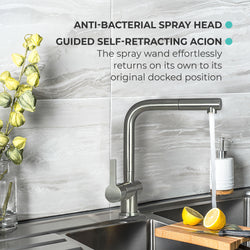 Mizzo Avori mitigeur à bec extractible - inox