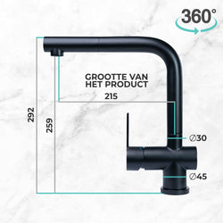 Mizzo Avori mitigeur à bec extractible - noir