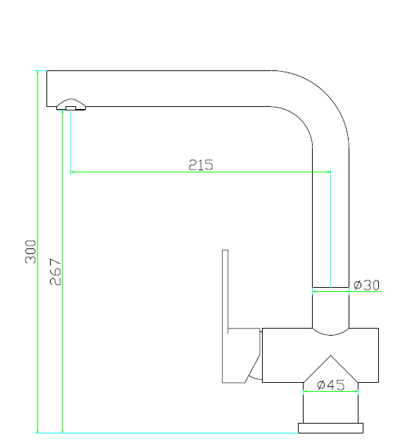 Mizzo Arlori mitigeur à bec - inox