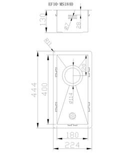 Mizzo quadro kitchen sink 1.2 1840 Flushmount / Undermount