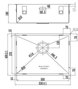 Copa design L500370 évier affleurant/sous plan