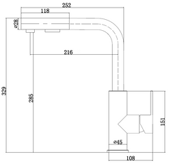 Mizzo Mauro mitigeur avec douchette extractible - noir
