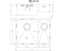 Mizzo quadro kitchen sink 1.2 3418 Flushmount / Undermount