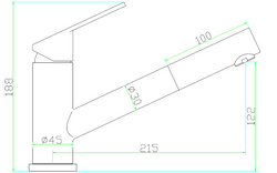 Mizzo Patro mitigeur à bec extractible - inox